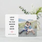 Vers la lune | Carte photo de la Saint Valentin (Debout devant)