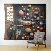 Vers la lune Fond de station de selfie Tapisserie (En situation (horizontale))