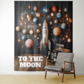 Vers la lune Fond de station de selfie Tapisserie (En situation)