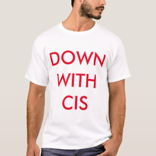 Vers le bas avec le T-shirt cis