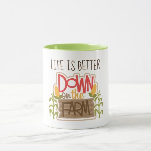 Vers le bas de la ferme 11 oz Combo Mug (Centre)