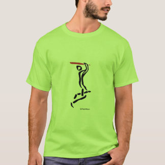 Vers le haut et au-dessus du T-shirt de cricket