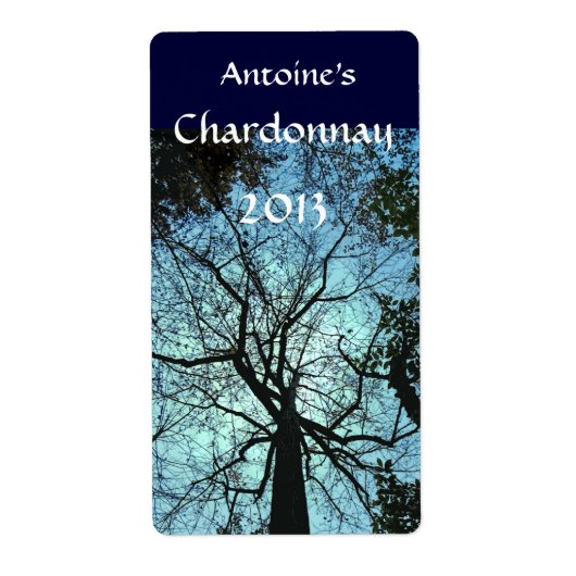 Vers le haut Étiquette de vin d'arbre (Devant)