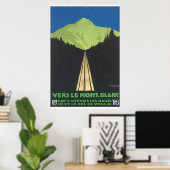 Vers Le Mont. Poster Vintage voyage Blanc (Bureau à domicile)