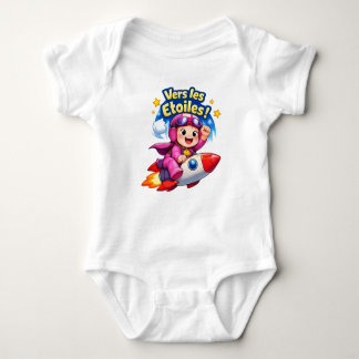 Vers les Étoiles Cute Baby Astronaut Illustration Romper