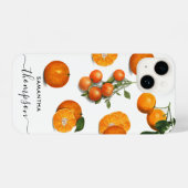 vers modern Citrus Sinaasappels Monogram iPhone Hoesje (Achterkant horizontaal)