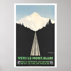 Vers Mont Blanc Affiche de voyage vintage - Encadr