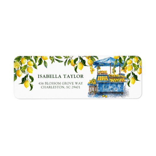 Vers Net Van De Markt Citroen Citroen Bruiloftsbor Etiket (Voorkant)