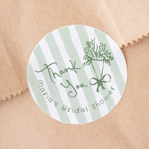 Vers Net van de Markt Whimsical Groen Handgetekend Ronde Sticker
