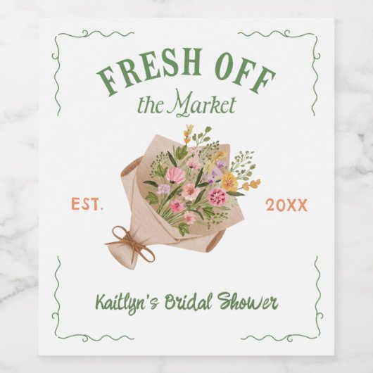 Vers op de Markt Boerenmarkt Bruidsfeest Wijn Etiket (Enkel label)