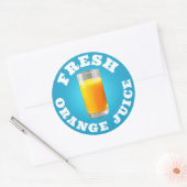 Vers Oranje sap Klassieke ronde sticker (Envelop)