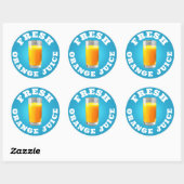 Vers Oranje sap Klassieke ronde sticker (Vel)
