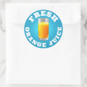Vers Oranje sap Klassieke ronde sticker (Tas)