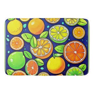 Vers pattern van verse citrus schijf badmat