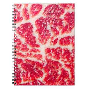 Vers rauw rundvlees steak gemarmerde vleestextuur notitieboek