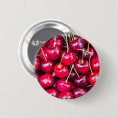 Vers rijpe kersen ronde button 5,7 cm (Voorkant /achterkant)