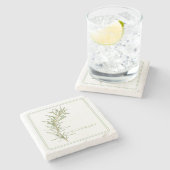 VERS ROZEMARIJN Marmeren Steen Onderzetter (Zijkant)