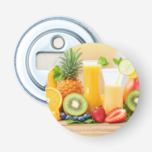 vers sappig fruit button flesopener (Voorkant)