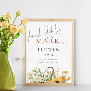 Vers uit de markt Flower Bar Vrijgezellenfeest Poster
