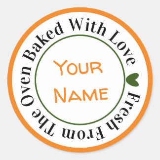 Vers Uit De Oven Gebakken Met Liefde Pompoen Kleur Ronde Sticker