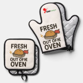 Vers uit de oven ovenwant & pannenlap set (Voorkant / Achterkant)