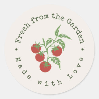 Vers uit de tuin botanische tomaat op maat rood ronde sticker