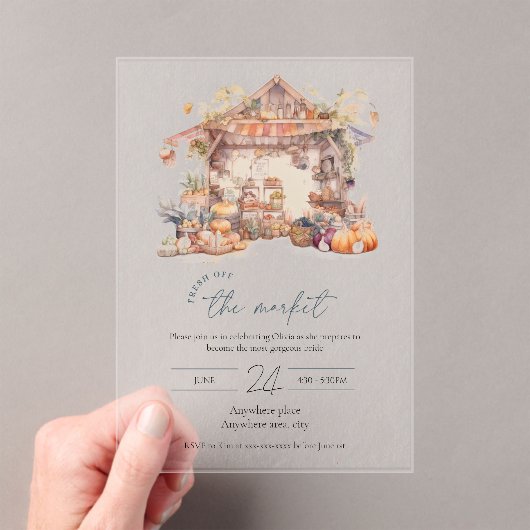 Vers van de markt acryl vrijgezellenfeest acryl uitnodigingen (Insitu (Draagbaar))