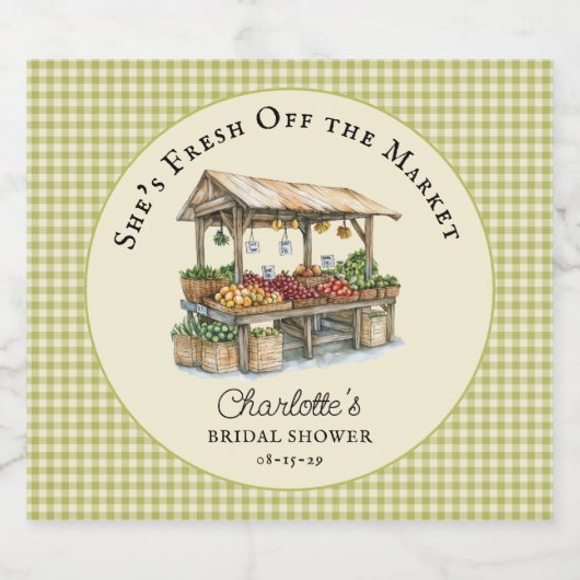 Vers van de Markt Boerenmarkt Bruiloft Feestje  Sparkling Wijnetiket (Enkel label)