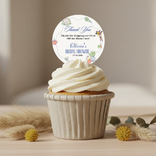 Vers Van de Markt Bruidsfeest Whimsisch Getekend Ronde Sticker