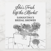 Vers Van De Markt Bruiloft Feest, Boerenmarkt Wijn Etiket (Enkel label)