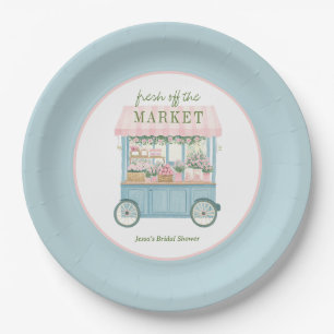 Vers van de markt Floral Farmer's Vrijgezellenfees Papieren Bordje
