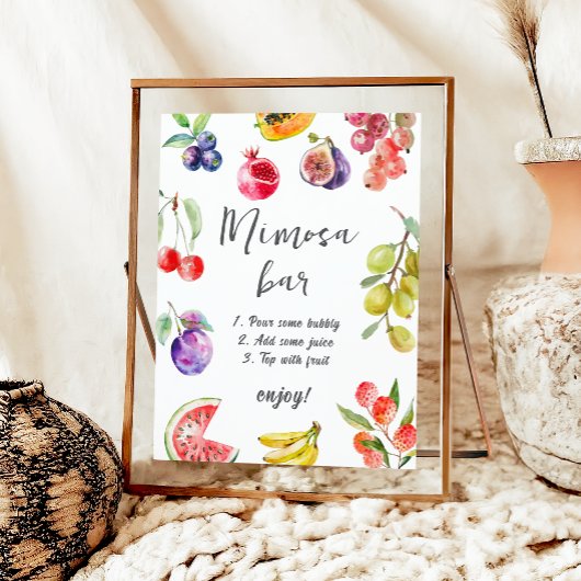 Vers van de markt Fruit Bridal Mimosa Bar Poster