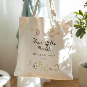 Vers Van De Markt Handgetekende Bruidsdouche Tote Bag