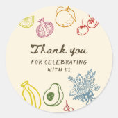 Vers Van De Markt Handgetekende Dankjewel Ronde Sticker (Voorkant)