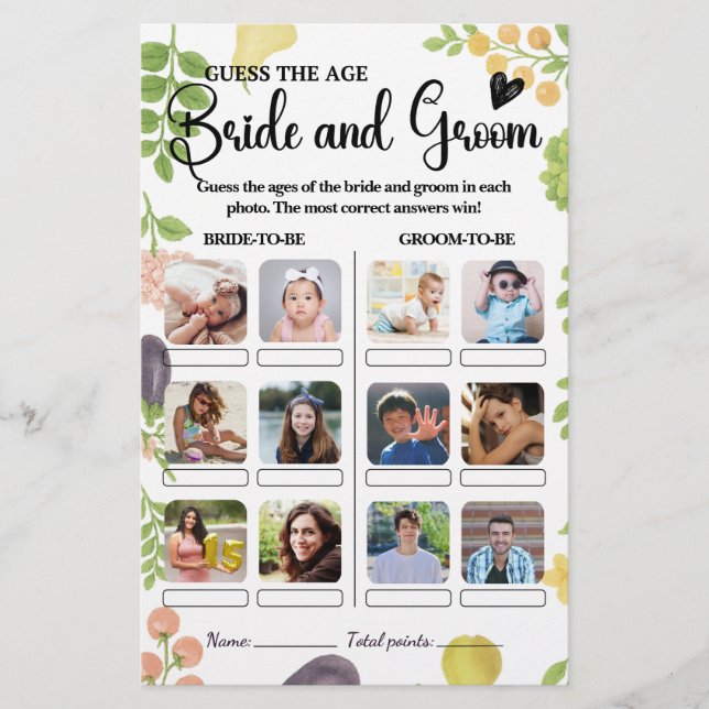 Vers van de markt raden de leeftijd bruids spel (Voorkant)
