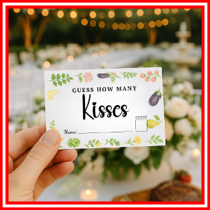 Vers van de markt raden hoeveel kussen bruids informatiekaartje