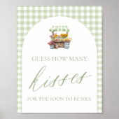 Vers van de markt raden hoeveel kussen teken poster (Voorkant)