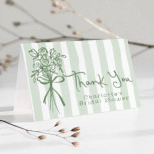 Vers van de markt Sage Green Bridal Dank u Kaart