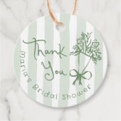 Vers van de Markt Whimsical Groen Handgetekend Bedankjes Labels (Voorkant)