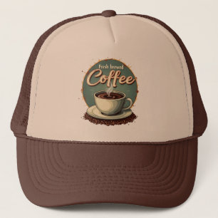 Vers versgebrouwen koffie vintage trucker pet