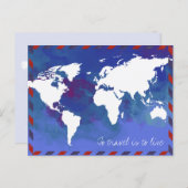 Vers Voyage est de vivre / carte du monde (Devant / Derrière)