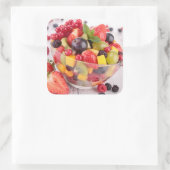 Vers vruchtensalade vierkante sticker (Tas)