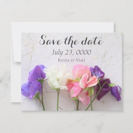 Vers zoete erwten save the date (Voorkant)