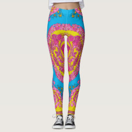 Versace kleurrijke roze blauw Barocco collectie Leggings