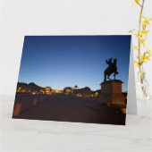 Versailles au coucher du soleil Carte de voeux pli (Fleur jaune)