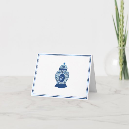 Versailles Chinoiserie Gemberpot Monogram W  Bedankkaart (Voorkant)