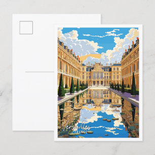 Versailles Frankrijk Kunst vintage reisillustratie Briefkaart