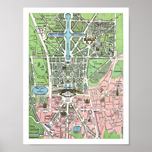 Versailles Map Poster (Voorkant)