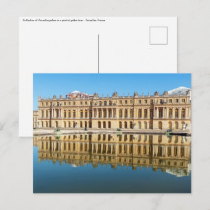 Versailles paleis en reflectie in een vijver briefkaart