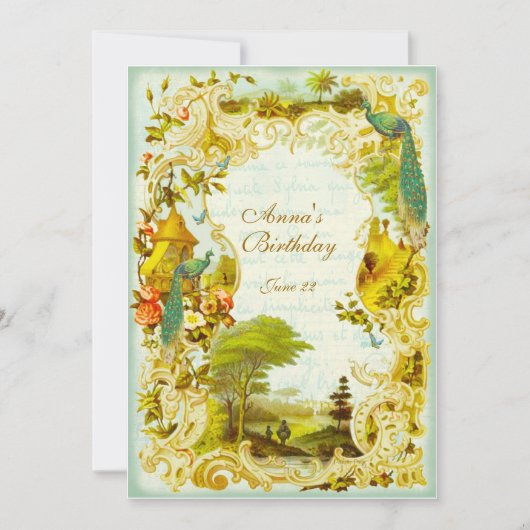 Versailles Peacock Garden Wedding of Event Kaart (Voorkant)
